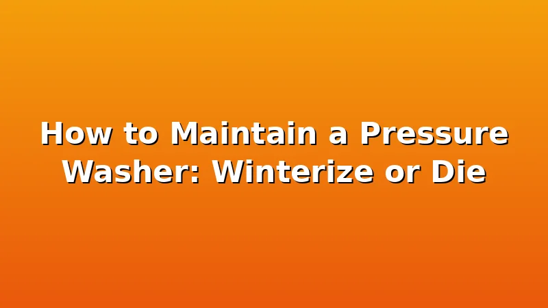 How to Maintain a Pressure Washer: Winterize or Die - JetWash HQ review with measurements and honest opinion