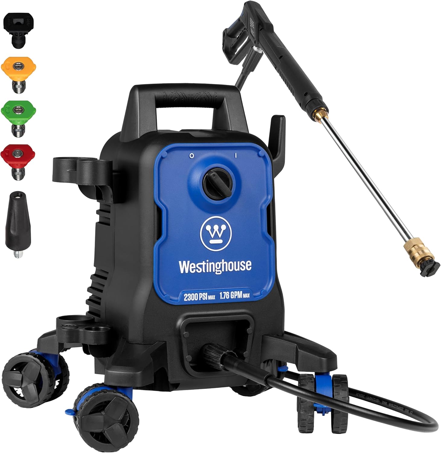 Westinghouse ePX3100 Electric Pressure Washer, 2300 Max PSI 1.76 Max GPM with Anti-Tipping Technology, Onboard Soap Tank, Pro-Style Steel Wand, 5-Nozzle Set