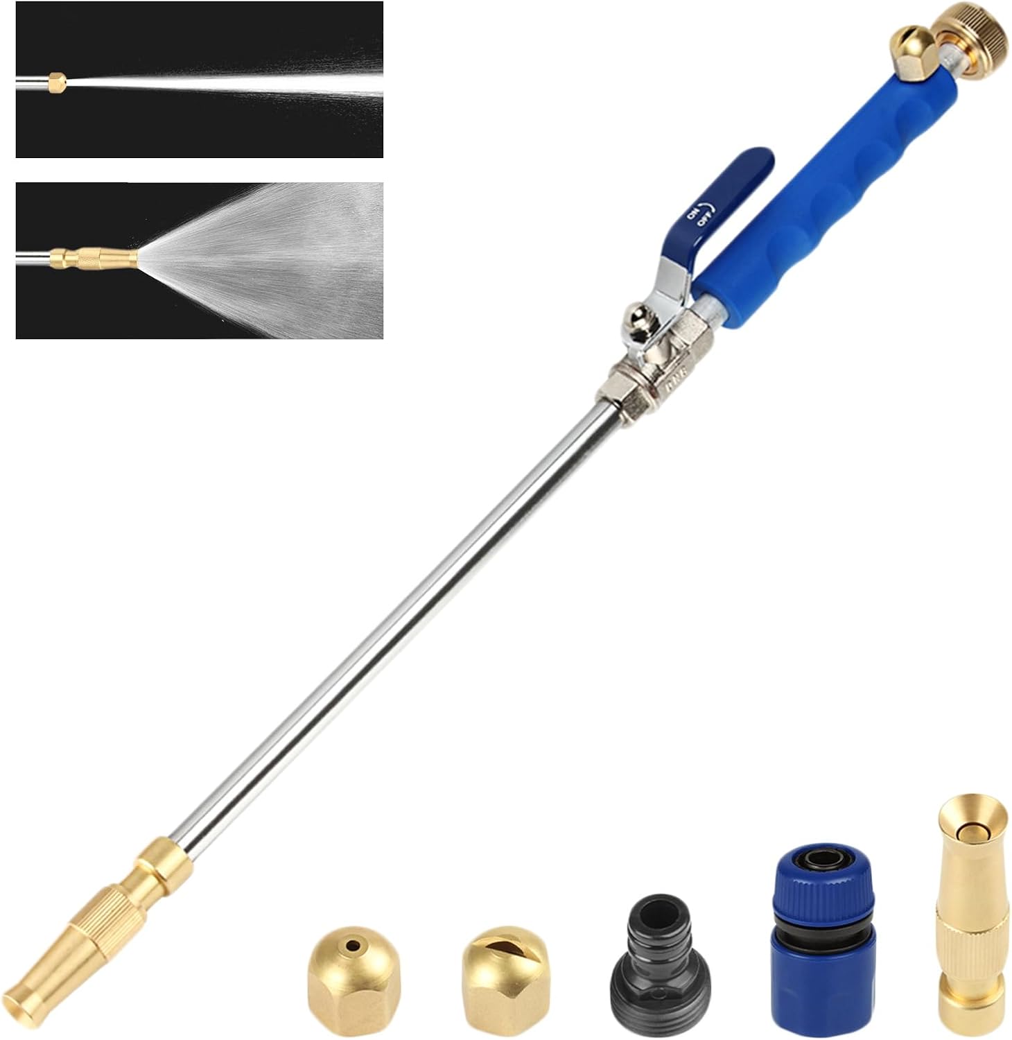 Hydro Jet High Pressure Power Washer, Pressure Washer Gun with Garden Hose End, Glass Window Cleaning Sprayer, Extendable Garden Car Water Washing