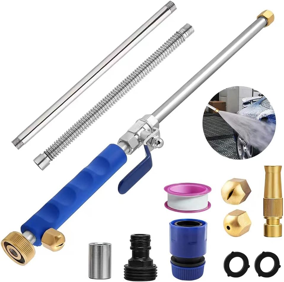 Jet Nozzle 2-in-1 High Pressure Power Washer, Watering Sprayer Cleaning Tool, Hydro Jet Nozzle Power Washer, Tool Pressure Washer Extension Wand with 3 Hose Nozzles for Garden Hose and Car Washing